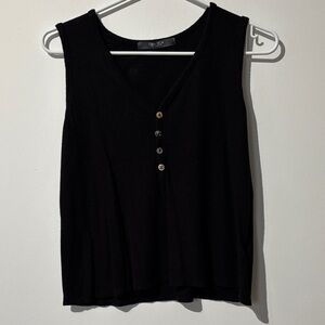 🎉4/30$🎉 Elegant Black Buttoned Tank Top